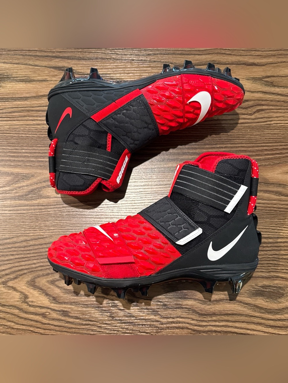 Size 10.5 Nike Force Savage Elite 2 TD Red/Black Football Cleats AH3999-003 NEW